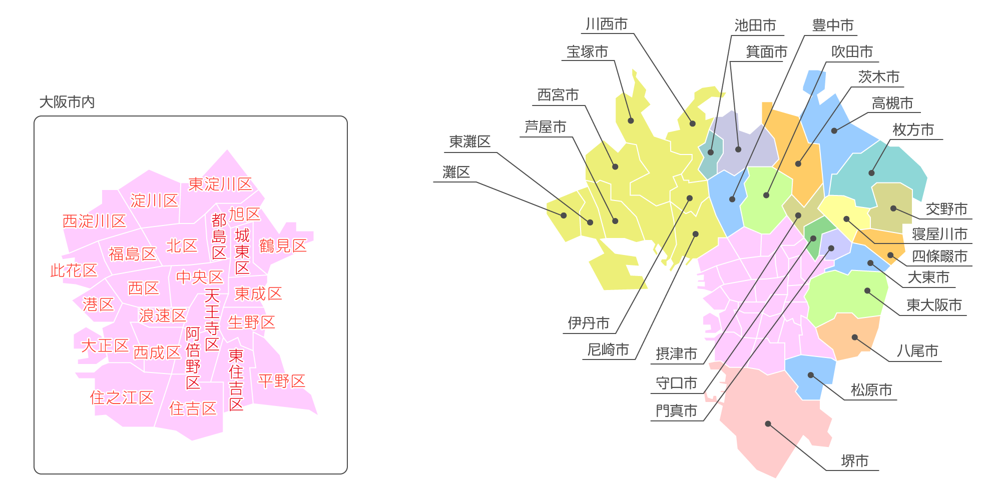 大阪府の各地域